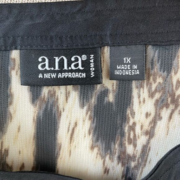 A.N.A. Sleeveless Sheer Leopard Print Top Size 1X EUC - Picture 6 of 7